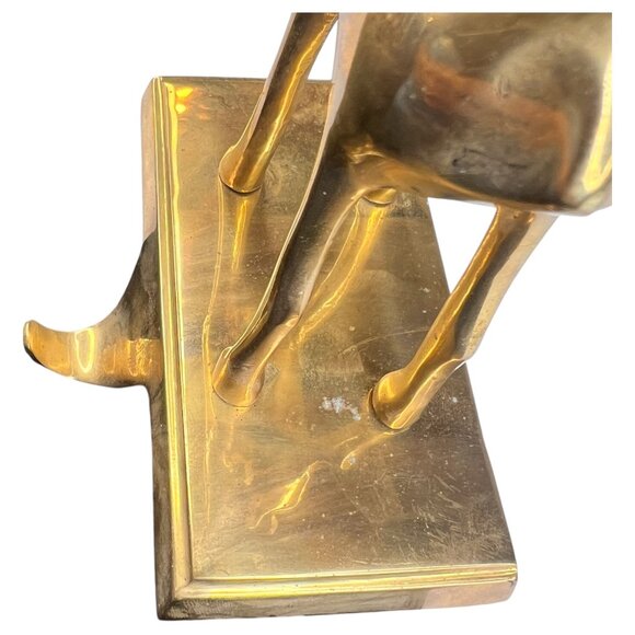 Pottery Barn Solid Brass Reindeer Stocking Holder Hook Christmas Hanger Mantle - Picture 8 of 11